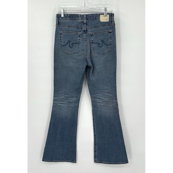 AG ADRIANO GOLDSCHMIED JEANS the quinne high rise flare blue stretch 27 X 32 - Picture 5 of 8